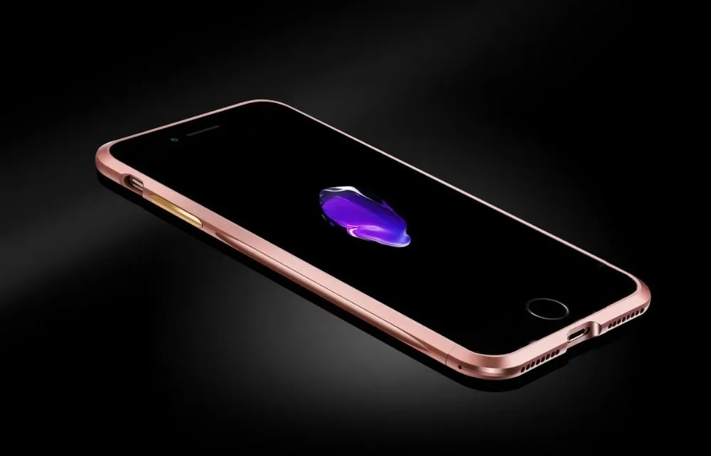 Роскошный металлический бампер чехол для iPhone 7/7 Plus, Fundas тонкий Алюминий рамки с углерода Стикеры задняя крышка пленка полная защита