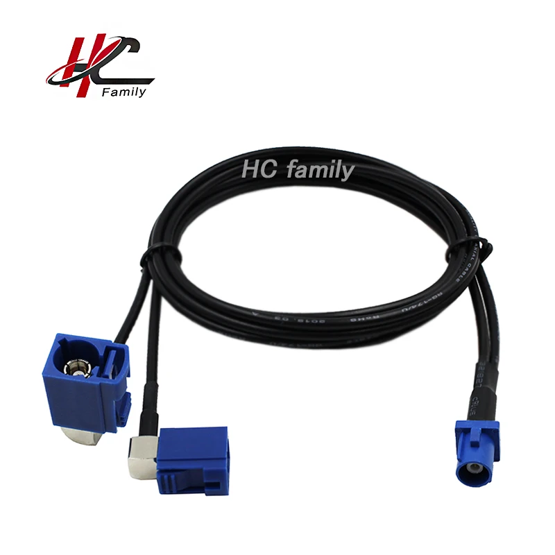 

1m 39.5" Fakra C male to 90 degree Two Fakra C Female Conversion Pigtail Cable Navigation for Benz for ford