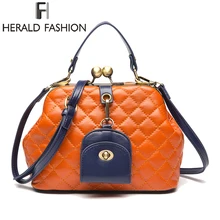 Herald модные ромбовидные решетки женские сумки высокого качества из искусственной кожи Сумка-мешок женская сумка через плечо bolsa