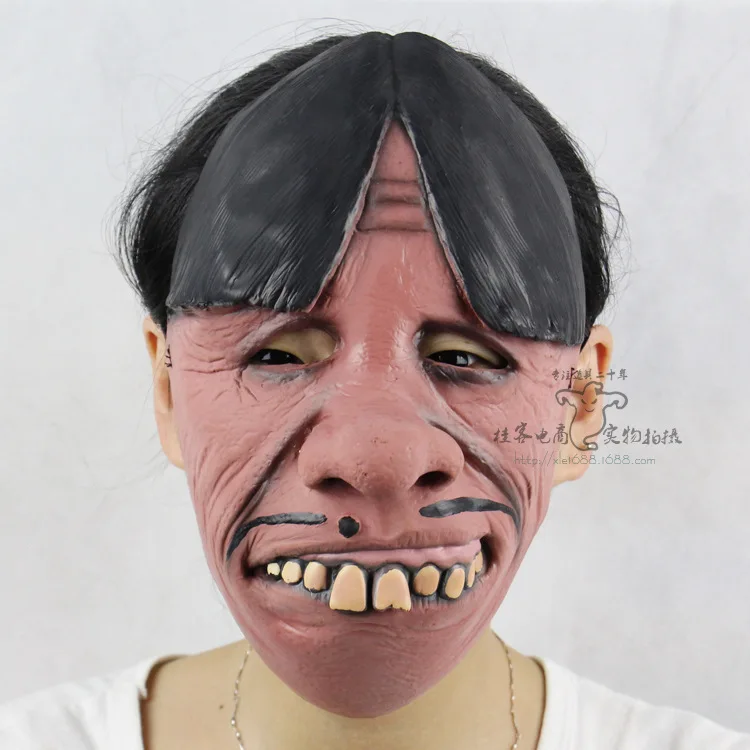 

W&M Halloween Party Mask 3D Latex Masquerade masks cos Buck teeth Indecent man full face Scary surprised birthday gift