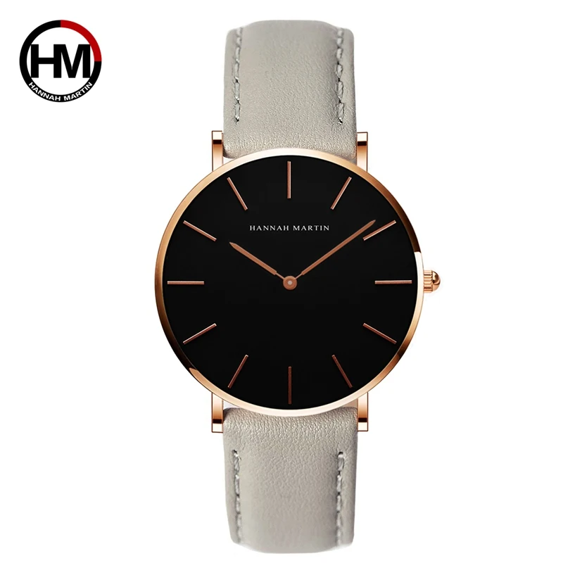 Часы HANNAH MARTIN женские кварцевые с кожаным ремешком нейлоновым ремешком|wristwatch