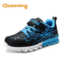 QIUTEXIONG Children Shoes Boys Casual Shoes Kids Sneakers Sport Trainer Running Footwear Anti-Slippery Leather chaussure enfant