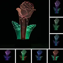 Новинка 3D смешанный цвет замечательный розовый светодиодный 7 цветов изменить атмосферу визуальный контакт детский Ночной светильник Настольная лампа Рождественские подарки