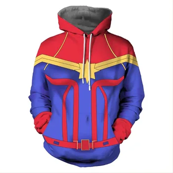

Captain Marvel Hoodies Ms Marvel Carol Danvers Sweatshirts Cosplay Avengers 3 Jackets Tops For Adult Man Woman Coat