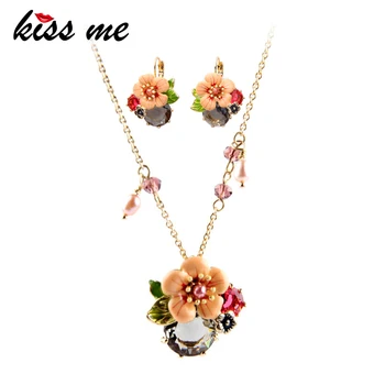 KISS ME Chic Enamel Flower Jewelry Set Wholesale Fashion Women Dangle Earrings Long Pendant Necklace Women Accessories
KISS ME Chic Enamel Flower Jewelry Set Wholesale Fashion Women Dangle Earrings Long Pendant Necklace Women Accessories