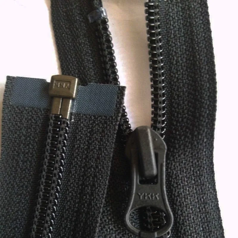 

8 PCS/LOT MOST FREE SHIPPING Nylon Long YKK Zipper Black for JERSEY Sportswear Jacket Metal Slider Sewing Accessories