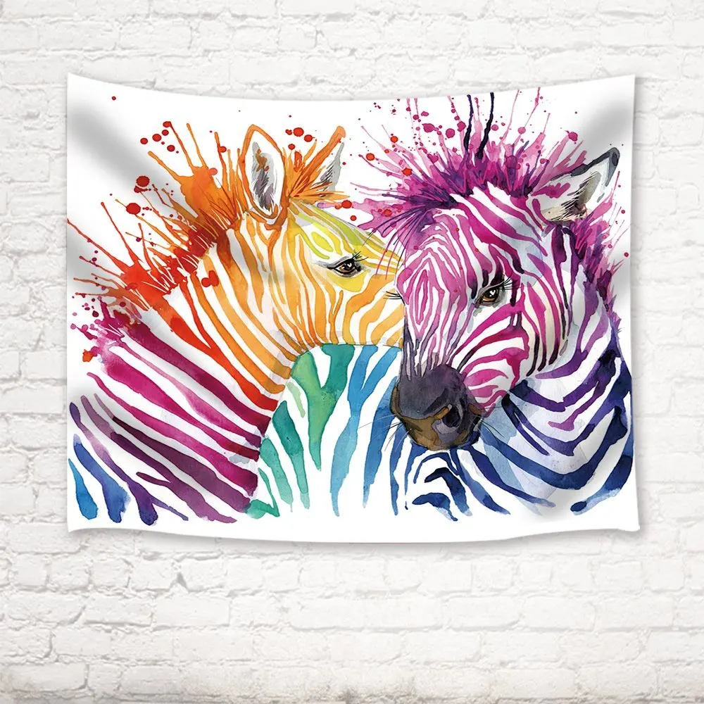 Zebra Tapestry Watercolor Zebra Wall Art Hanging for Bedroom Living Room Dorm Wall Blanketsin