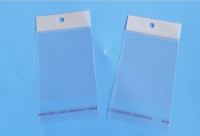 

5*14cm 7500Pcs/ Lot Event Soft Clear Self Adhesive Seal Poly Package Bag Retail Plastic Packing Pouch W/ Hang Hole Hot Sale