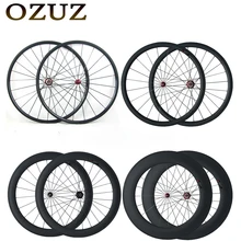 OZUZ Straight Pull Carbon Wheels 24mm 38mm 50mm 60mm 88mm Clincher Tubular Road Bike Bicycle Wheel Powerway R36 Hub Wheelset