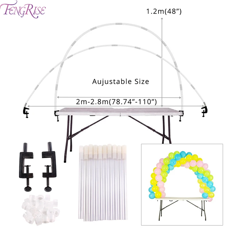

FENGRISE Plastic Balloons Column Stand Kits Arch Stand with Frame Base and Pole For Birthday Party Supplies Wedding Party Event