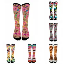 Новинка, милые носки с 3D принтом, женские длинные носки, носки с 3D принтом в виде инопланетян, животных, единорогов, хлопковые носки для мужчин 5S-D20