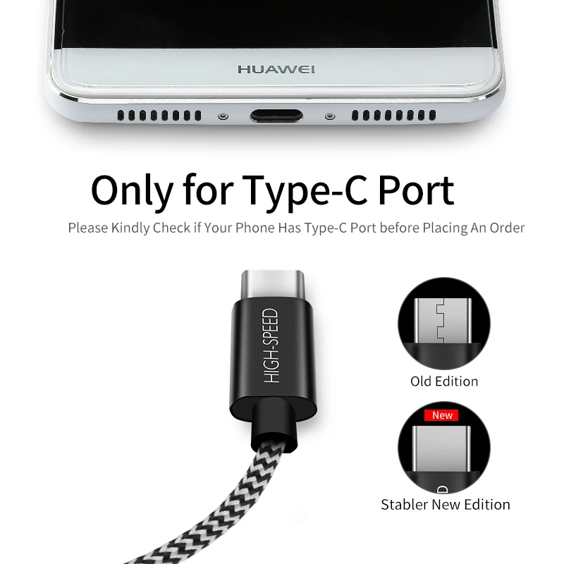 Кабель USB Type C для Xiaomi Mi 9 8 SE Pro Lite 6 6X A2 5 5c 5X A1 4S Plus Быстрая зарядка нейлоновый кабель