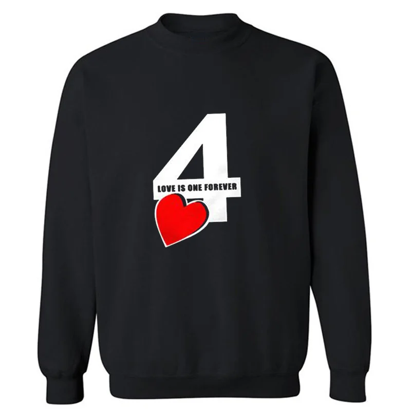 EnjoytheSpirit زوجين الدافئة البلوز مطابقة Crewneck هوديي الحب هو واحد للأبد العرق التعشيب ملابس شتوية نوعية جيدة