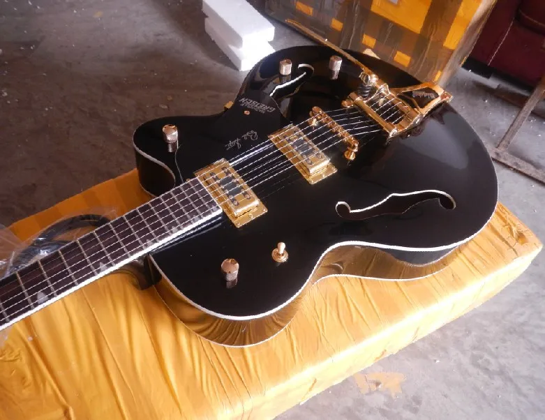 Factory Custom Black Gretsch Falcon 6120 Semi Hollow Body Jazz Electric