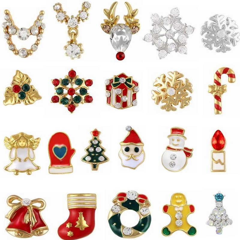 

10PCS gold silver metal 3d Diamonds nail art christmas decorations charms nails glitter rhinestones nail supplies jewelry