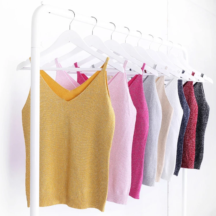 

Alpha Women 2015 Summer Icecream Camisole Bruiser Crop Top Glettering Knitted Stretch Slim Tank Top In 9colors