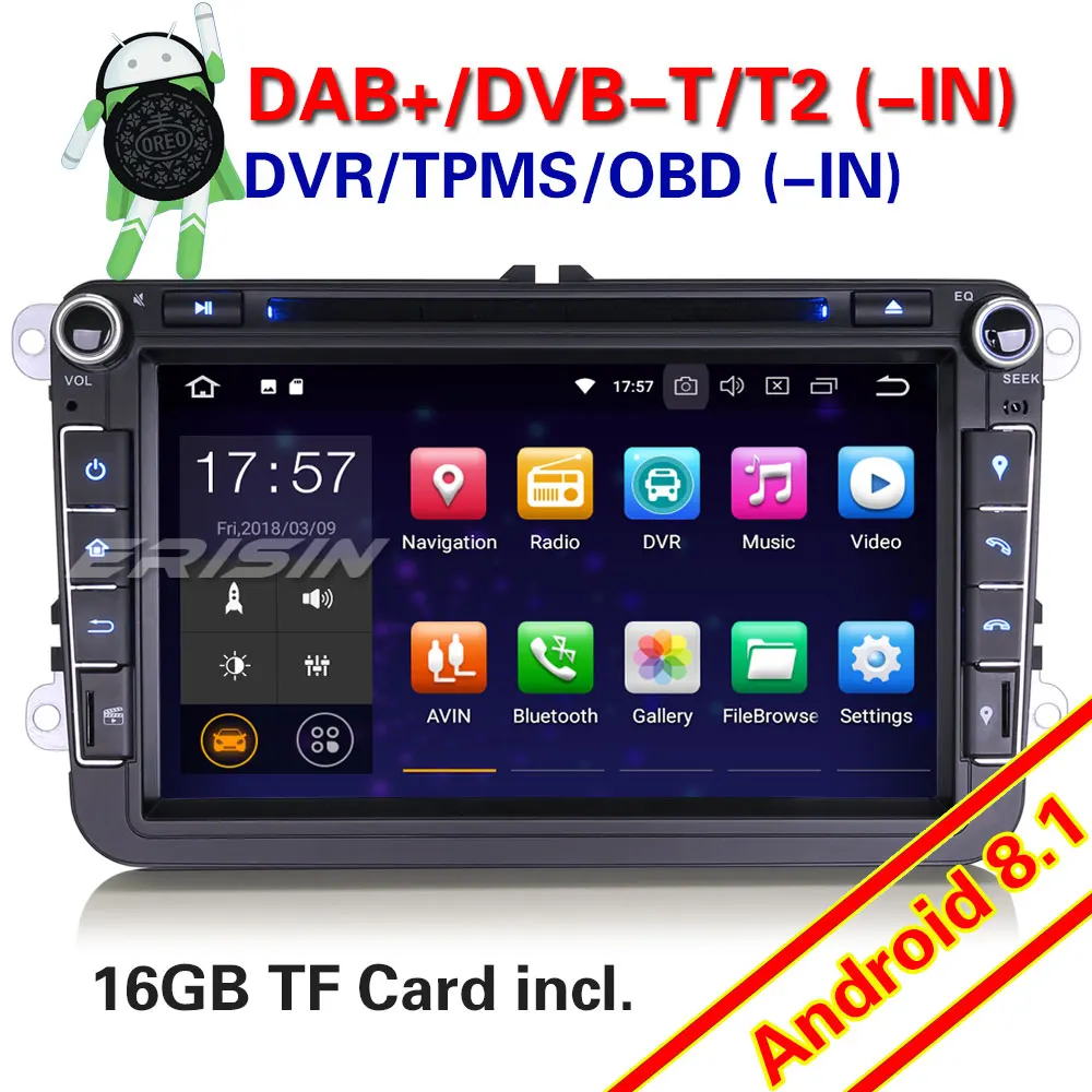 Erisin ES3815V 8 &quotAndroid 1 четырехъядерный 2G ram PX30 автомобильный DAB + gps стерео система для