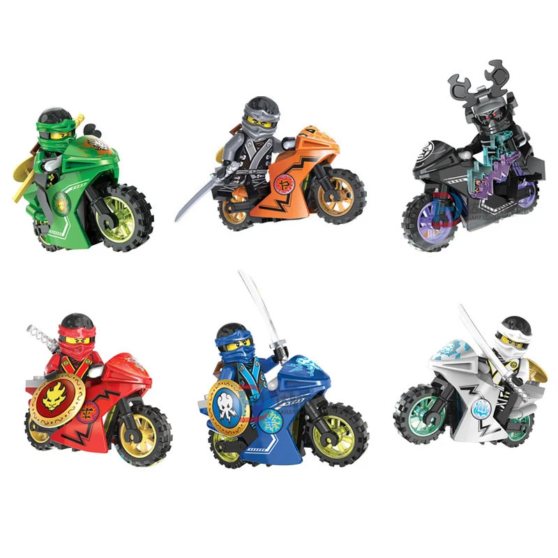 

6pcs/Set NinjaING Motorcycle Building Blocks Bricks Toys Compatible legoINGly Ninjagoed for Kids Gift Carmadon Kai Jay Zane Cole