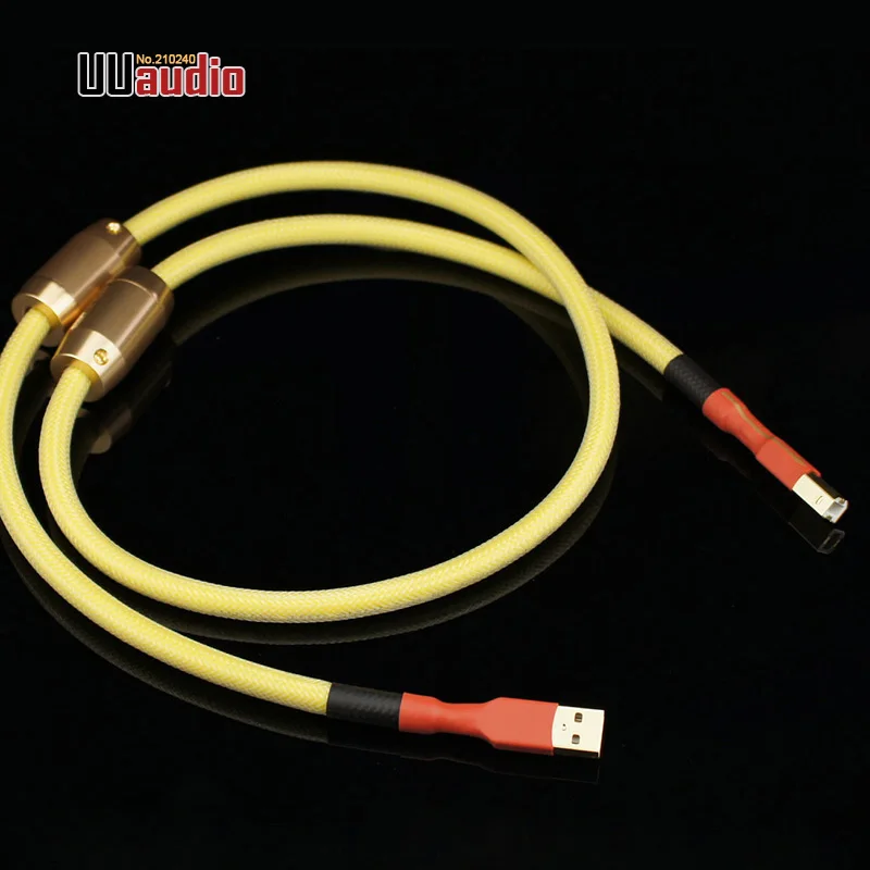 Высококачественный 4N посеребренный USB кабель OFC с двойным магнитным кольцом для Hi