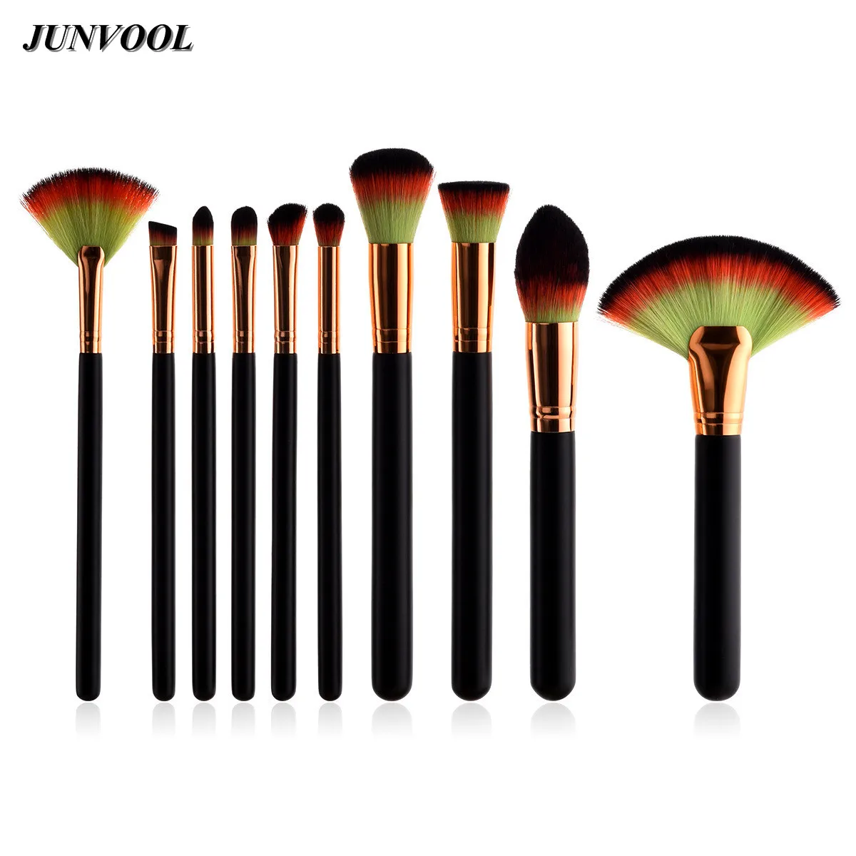 파우더 파운데이션 큰 팬 브러시 얼굴 컨실러 블러셔 10 개 우수한 전문 메이크업 브러쉬 다채로운 소프트 합성 헤어