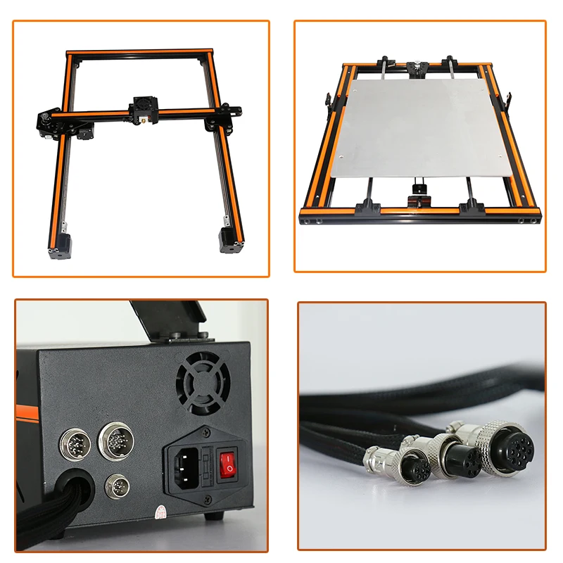 Anet E12 3d принтер DIY комплект алюминиевая рама+ стальной чехол простая сборка большой размер 300x300x400 мм Высокоточный 3d принтер