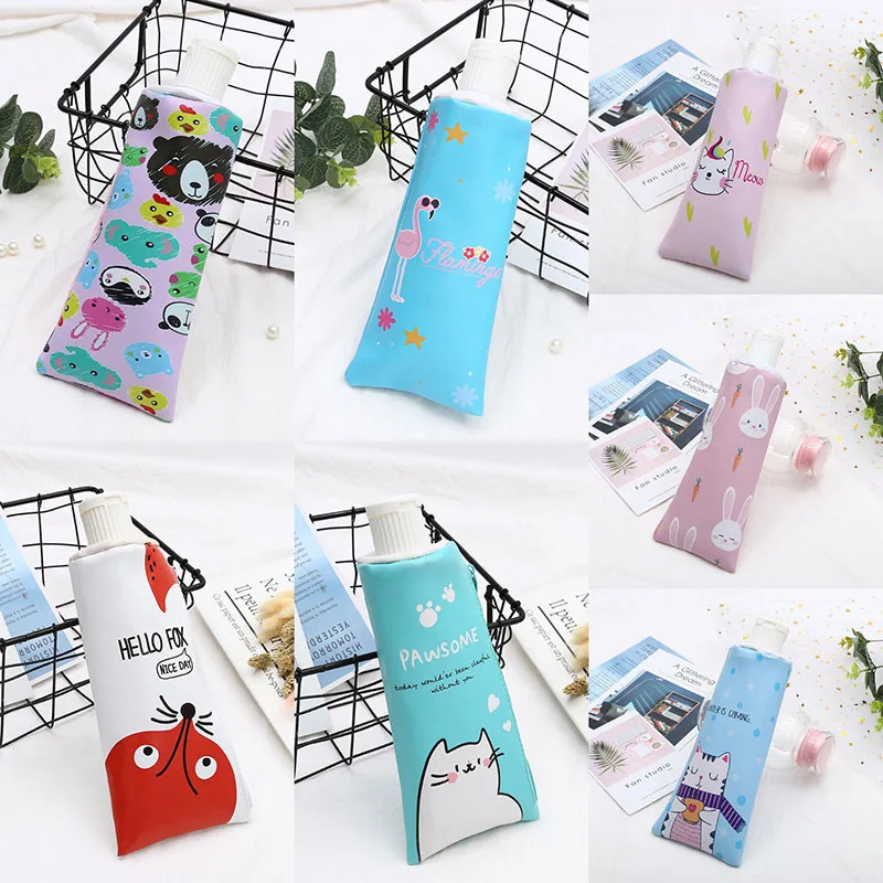

1pc Toothpaste PU Pencil Case With Pencil Sharpener Stationery Cute Big Pencil Bag for Girl Boy Students School Supplies random