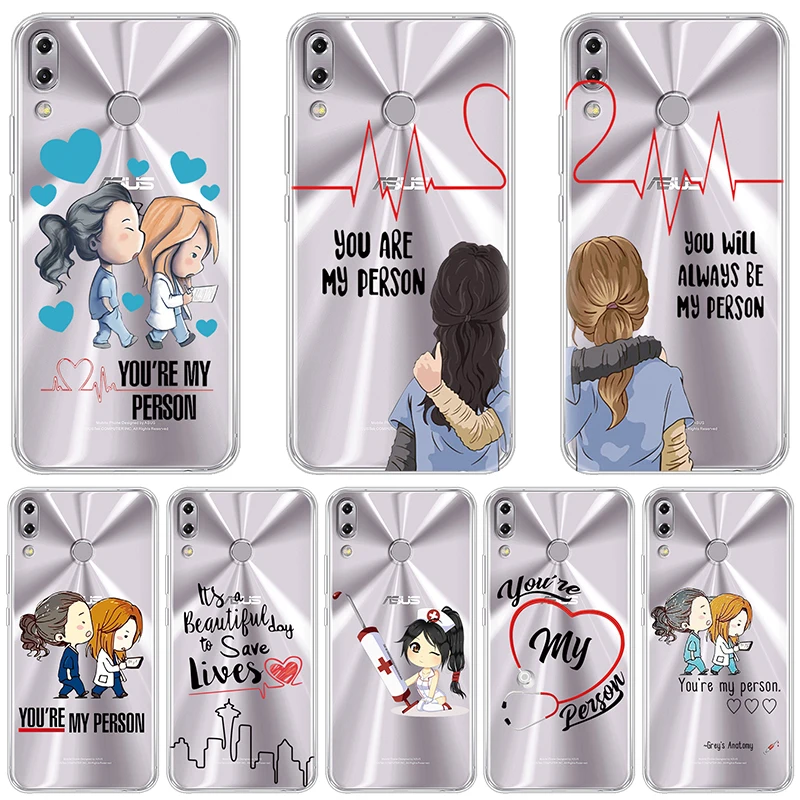 

Case For Asus Zenfone 3 4 5 Lite Laser Max Pro Plus M1 ZB555KL ZC520KL ZC551KL ZB570TL Case Funny Greys Anatomy You're My Person