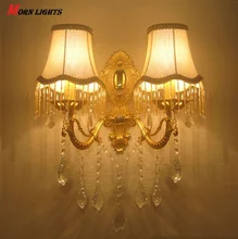 Free Shipping Modern Crystal wall light fashion wall bracket crystal k9 Golden Modern wall lamps crystal golden Luxury sconce