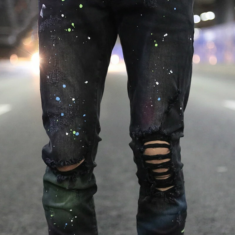 Paint splatter straight jeans Clearance