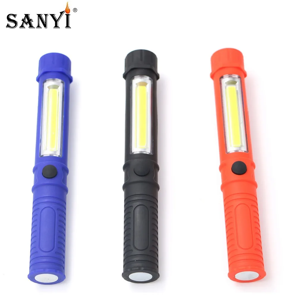 

LED COB Mini work flashlight Multifunction Pen Inspection Light Torch Lamp cob Handle Work Hand Torch Flashlight With the Bottom