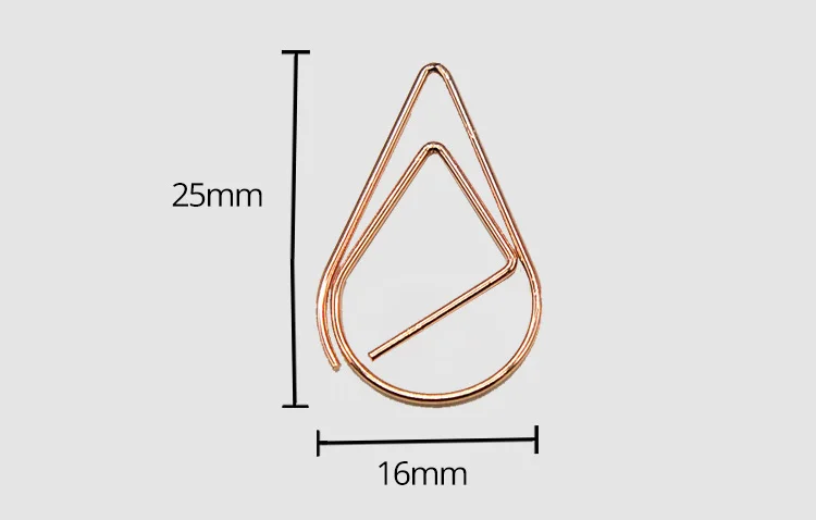 50 шт./лот металла Материал падение Форма Бумага зажимы из розового золота Kawaii закрепить зажим для бумаги офиса школы маркировка канцелярских принадлежностей зажим