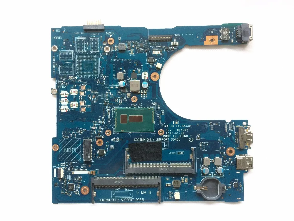 

CN-0FRV68 0FRV68 FRV68 AAL10 LA-B843P UMA PCB Board Main Board w/ i5-5200U Built-in CPU for Dell 15 5458 5558 5758 Laptop