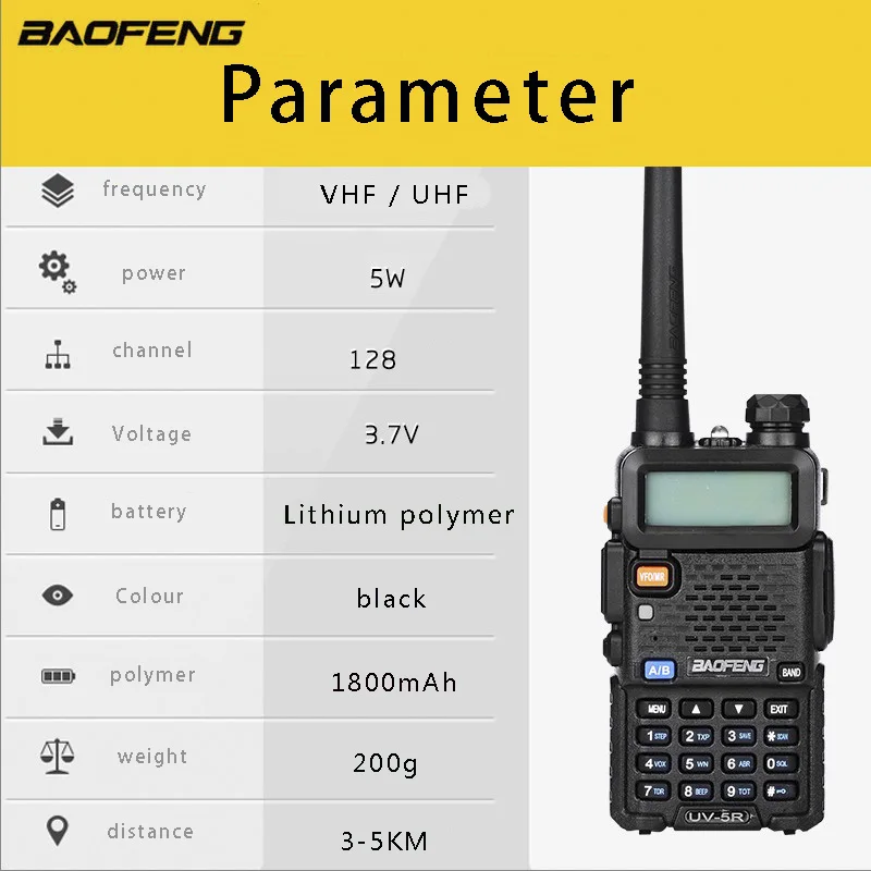 BaoFeng UV-5R портативная рация Профессиональный CB радио Baofeng UV5R трансивер 128CH 5 Вт VHF& UHF Ручной UV 5R для охотничьего радио