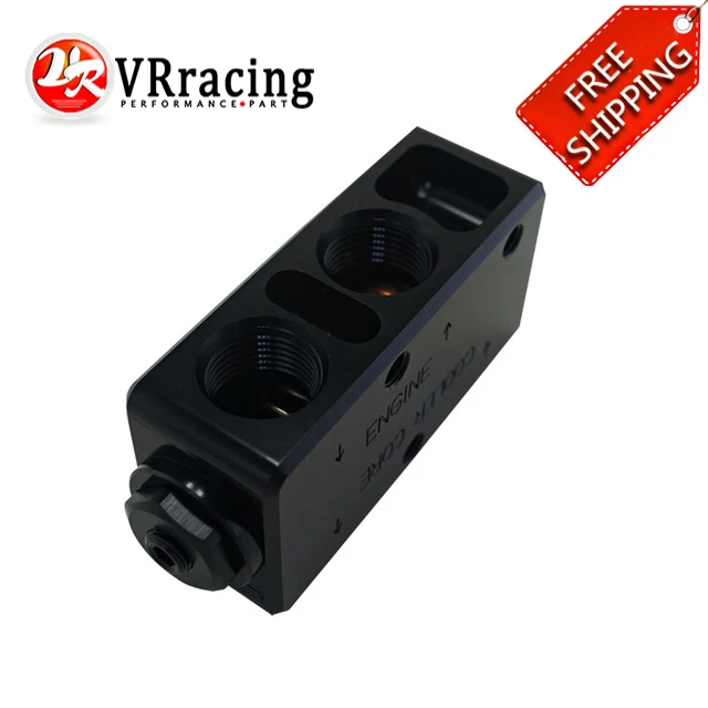 

FREE SHIPPING Oil Filter Sandwich Adaptor High quality Oil filter remote block with thermostat 1xAN8 4xAN10 ORB FEMALE