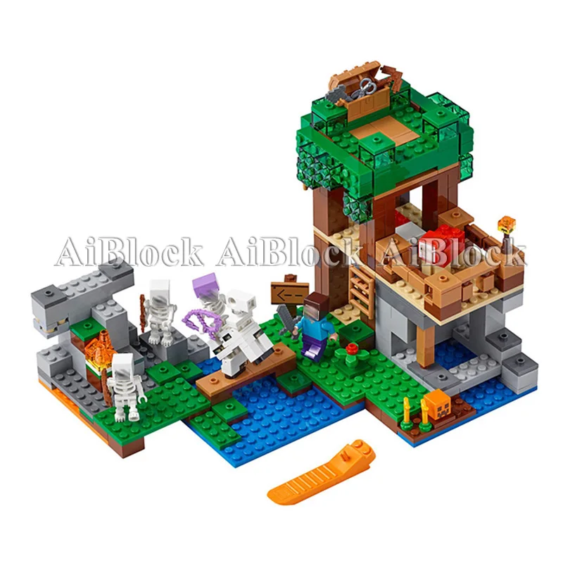 

Minecraft Bricks Set Compatible Legoing Minecraft 21146 The Skeleton Arena Model Building Blocks Boy Birthday Gifts Toys