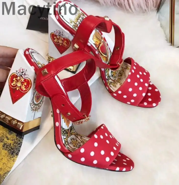 Белый горшок мохнатые сандалии 10C атласная обувь на высоком каблуке 6 см повседневная обувь для девочек - Цвет: red 10cm