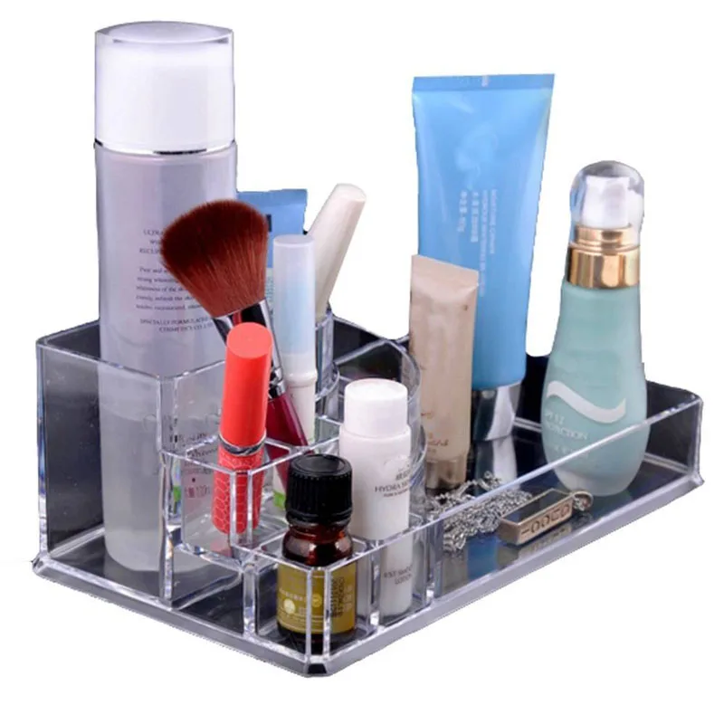 

High Quality Acrylic Storage Brackets Clear Makeup Jewelry Cosmetic Storage Display Box Case Stand Rack Holder Organizer