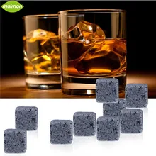 9 unids/set Natural piedras del Whisky cubo de hielo del Whisky Whisky , piedra , roca refrigerador para Bar del hogar del banquete de accesorios para el vino Chopeira