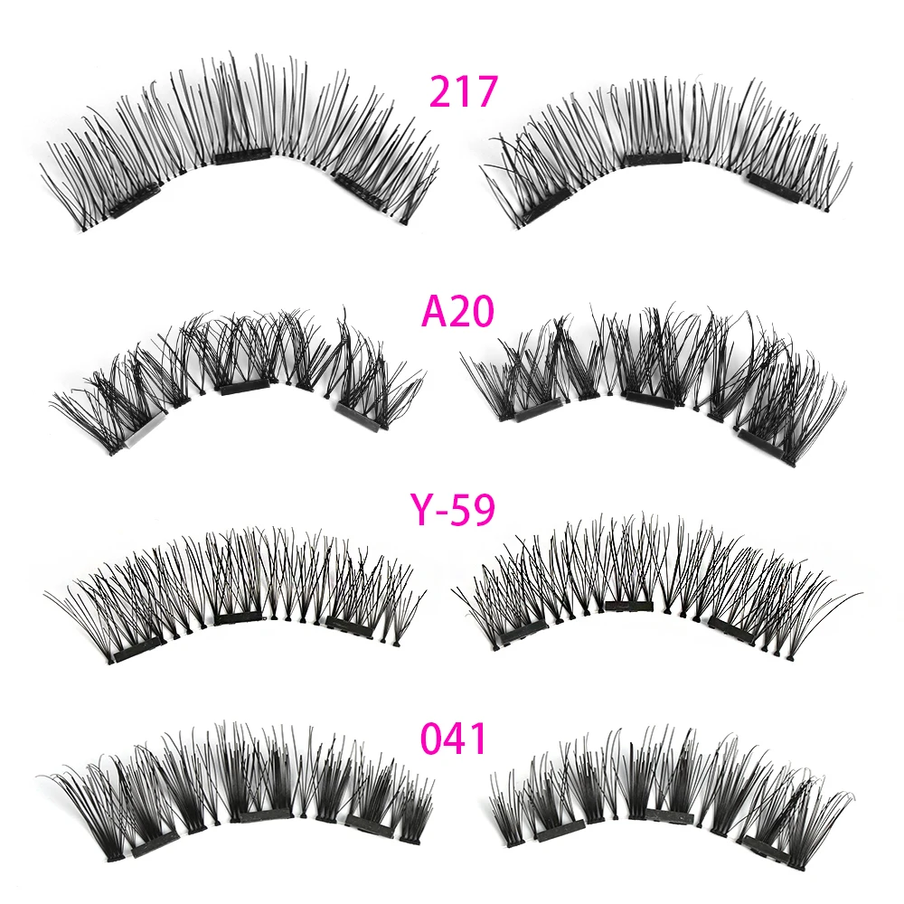 

1Set Beauty Triple Magnetic False Eyelashes Full Coverage Glue-free Lashes Cross Long Magnet Eye Lashes Make up Extension Tools