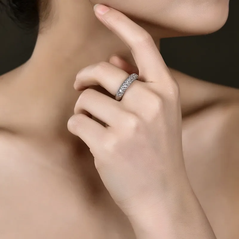 DODO Anilos 925 Sterling Silver Ring Wedding Elegant Jewelry Ring Punk Bague Women Full Crystal Bijoux Accessories Anel DR37 (