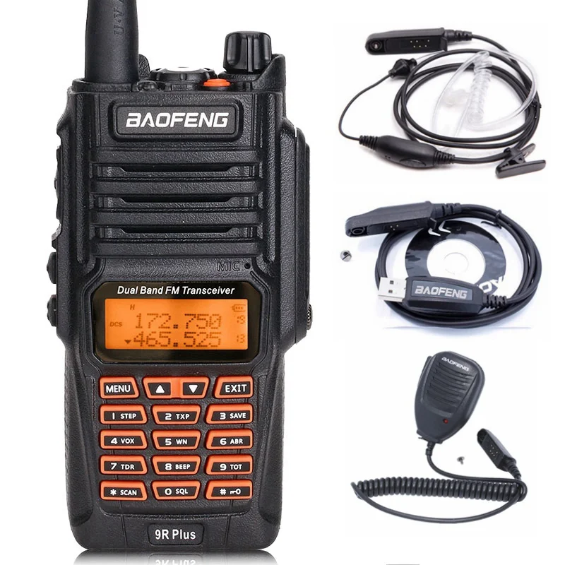 BaoFeng UV-9R Plus Водонепроницаемая портативная рация 8 Вт UHF VHF Двухдиапазонный IP67 HF трансивер UV 9R Ham портативное радио - Цвет: as pic show