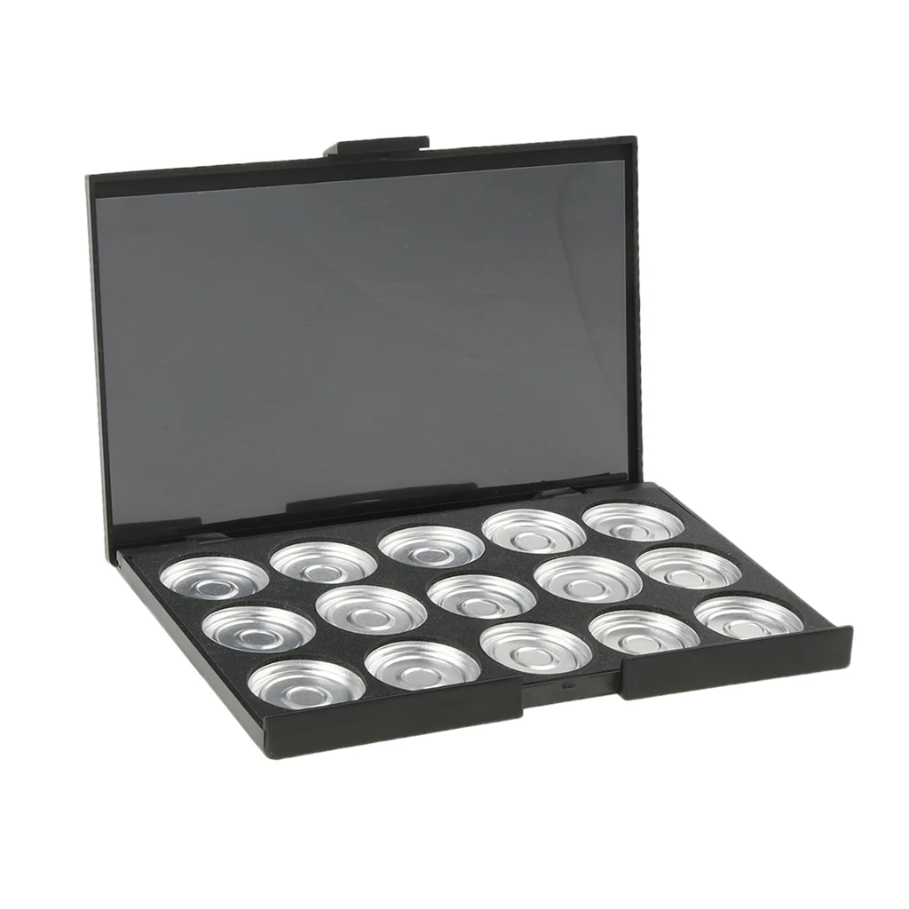 Black Makeup Palette Empty Eyeshadow Blusher Case Cosmetic Collection Small