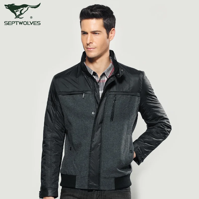 Septwolves Jacket 2013 Autumn Stand Collar Male Jacket Outerwear Men's