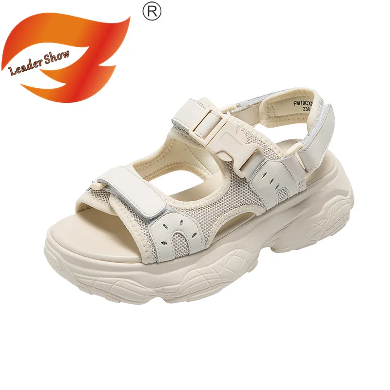 

Leader Show Women Sandals Outdoor Beach Women Wedges Sandals White Shoe Summer Fashion Casual Sandals for Women Flats Footwear