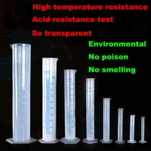 25 мл 2 шт Высокое качество прозрачный пластиковый химический цилиндр лабораторные принадлежности выпускник килиндер объемный
