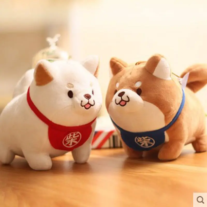 

28cm Dog Plush Toys for Children Lovely Japanese Black Shiba Inu Brown Corgi Dog Kawaii Soft Stuffed Animal Plush Toys Doll