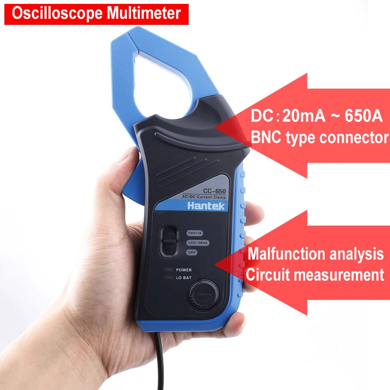 Hantek CC650 Up to 20 KHz 650A Oscilloscope Multimeter AC/DC Clamp Current Meter Protection Box Hantek CC650 Up to 20 KHz 650A Oscilloscope Multimeter AC/DC Clamp Current Meter Protection Box