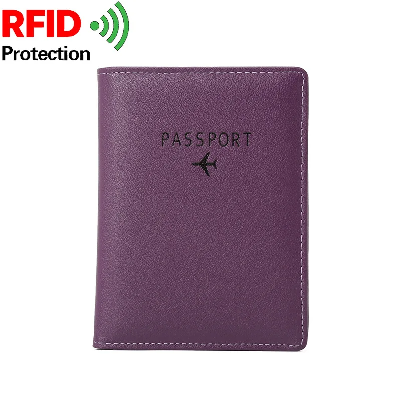 RFID обложки для паспорта Для женщин Для мужчин России Обложка для паспорта Организатор Чехол для документов для паспорта девочек чехол для паспорта для Искусственная кожа - Цвет: purple