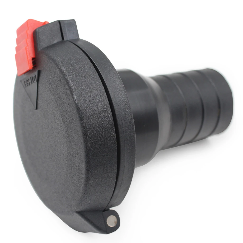 Black Marine Boat Yacht Fuel Gas Deck Filler Vented Fuel Fills 1.5inch Keyless Cap 38mm ABS Plastic