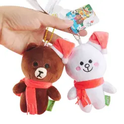1 шт. милый коричневый медведь белый кролик плюшевый брелок мультфильм животное плюшевая кукла плюшевая игрушка сумка Подвеска для детей